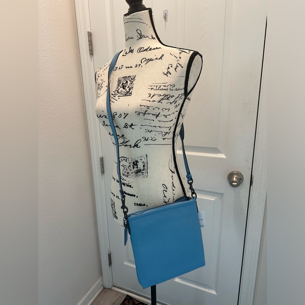 Coach Sky Blue Leather Crossbody Bag - Picture 2 of 15